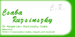 csaba ruzsinszky business card